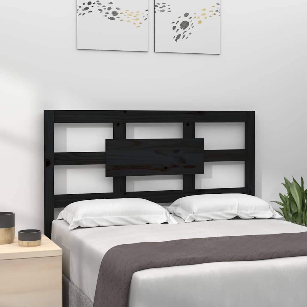 Sänggavel svart 80,5x4x100 cm massiv furu