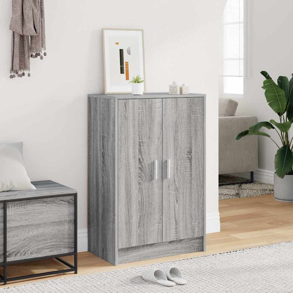 Skoställ grå sonoma 60x35x92 cm konstruerat trä