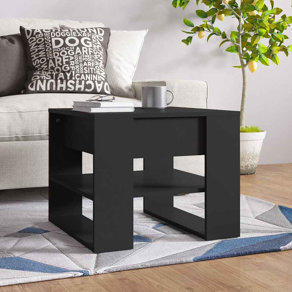 Soffbord svart 55,5x55x45 cm konstruerat trä