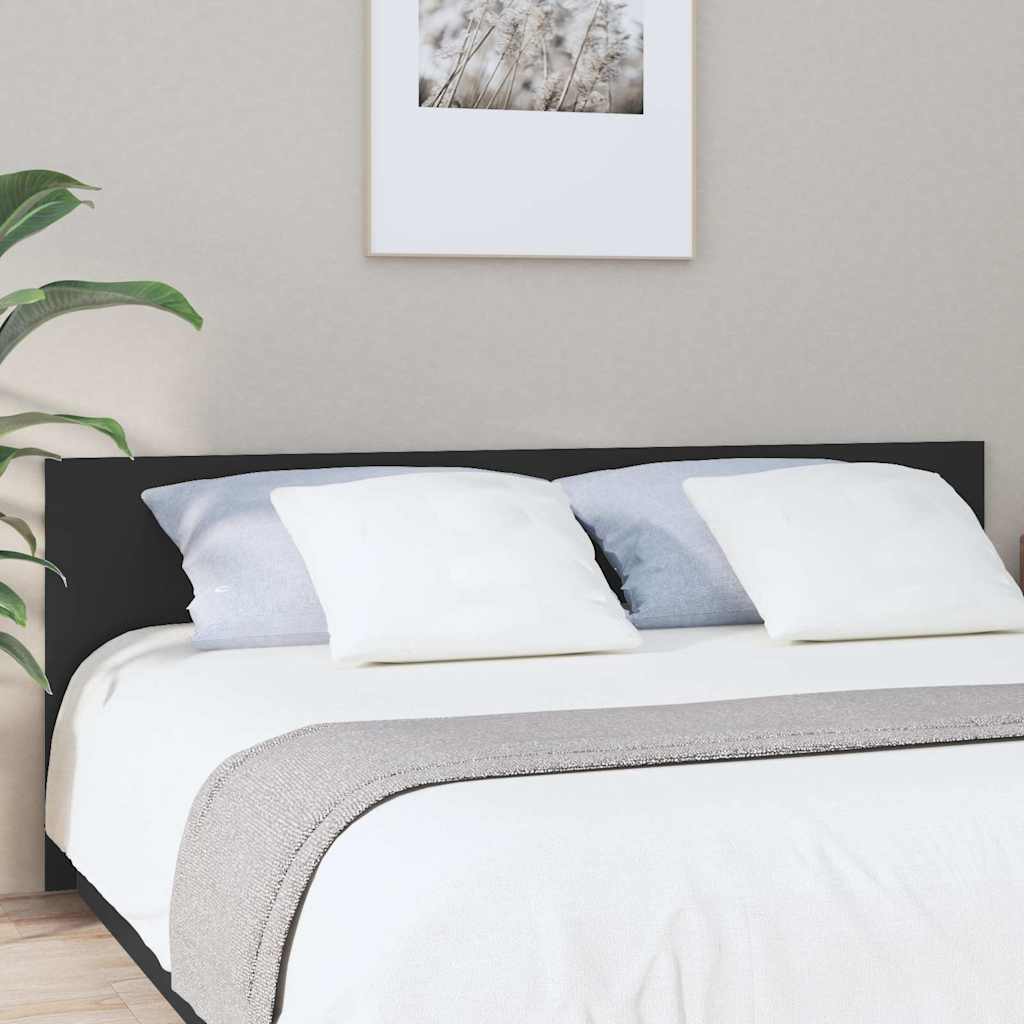 Sänggavel svart 200x1,5x80 cm konstruerat trä