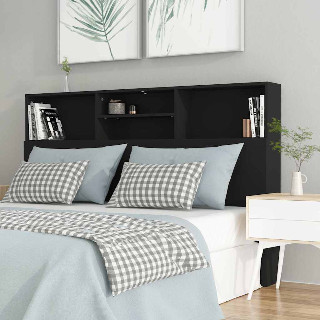 Sänggavel med förvaring svart 160x19x103,5 cm