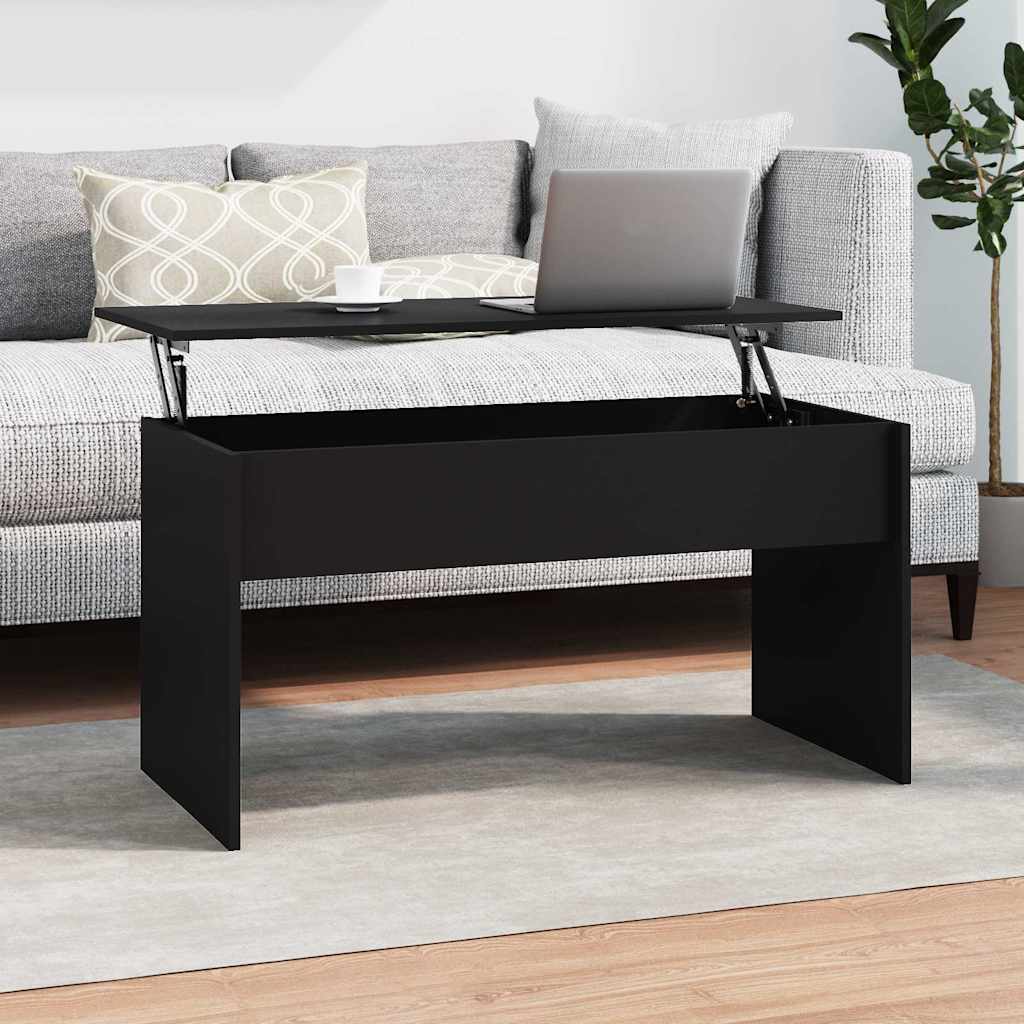 Soffbord svart 102x50,5x52,5 cm konstruerat trä