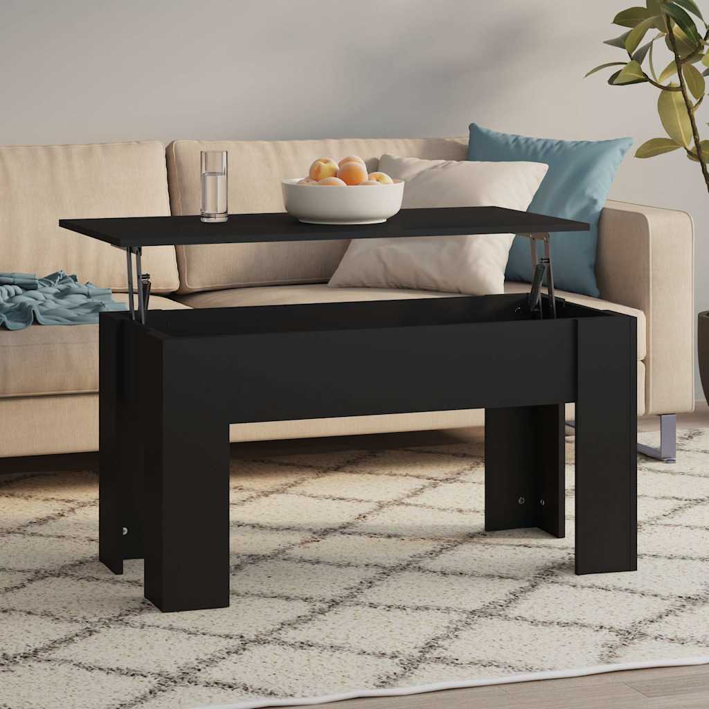Soffbord svart 101x49x52 cm konstruerat trä