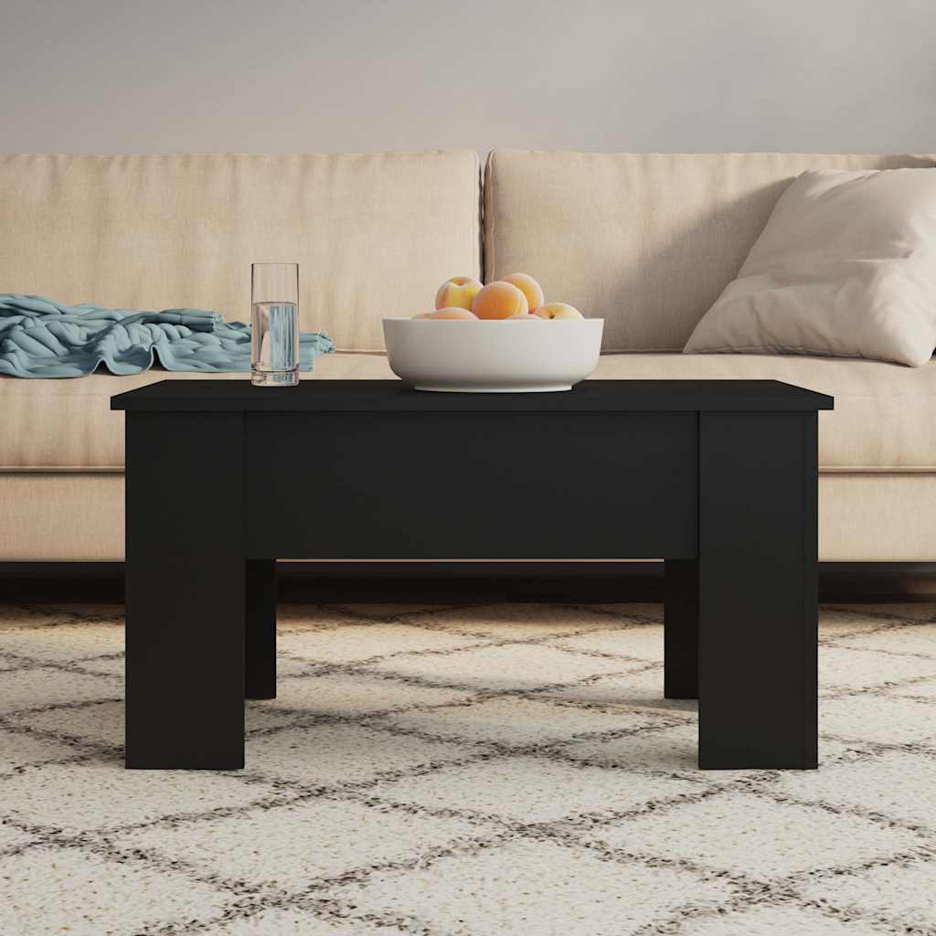 Soffbord svart 79x49x41 cm konstruerat trä