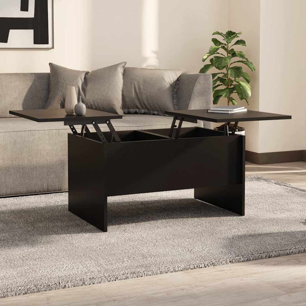 Soffbord svart 80x50x42,5 cm konstruerat trä