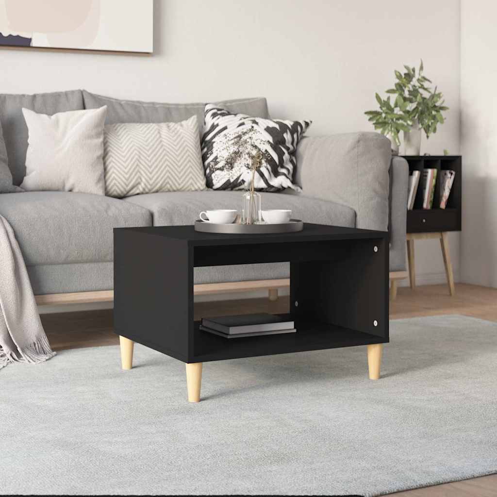 Soffbord svart 60x50x40 cm konstruerat trä
