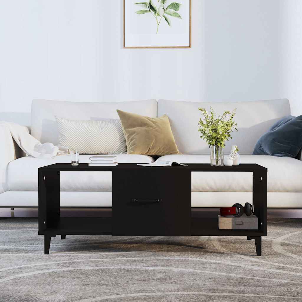 Soffbord svart 102x50x40 cm konstruerat trä