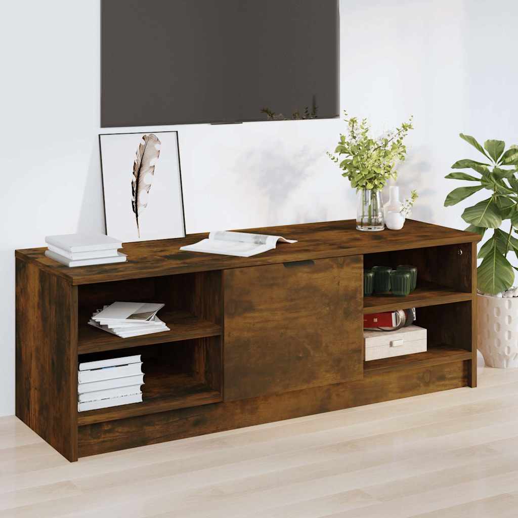 Tv-bänk rökfärgad ek 102x35,5x36,5 cm konstruerat trä