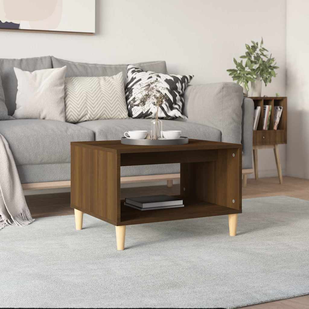 Soffbord brun ek 60x50x40 cm konstruerat trä