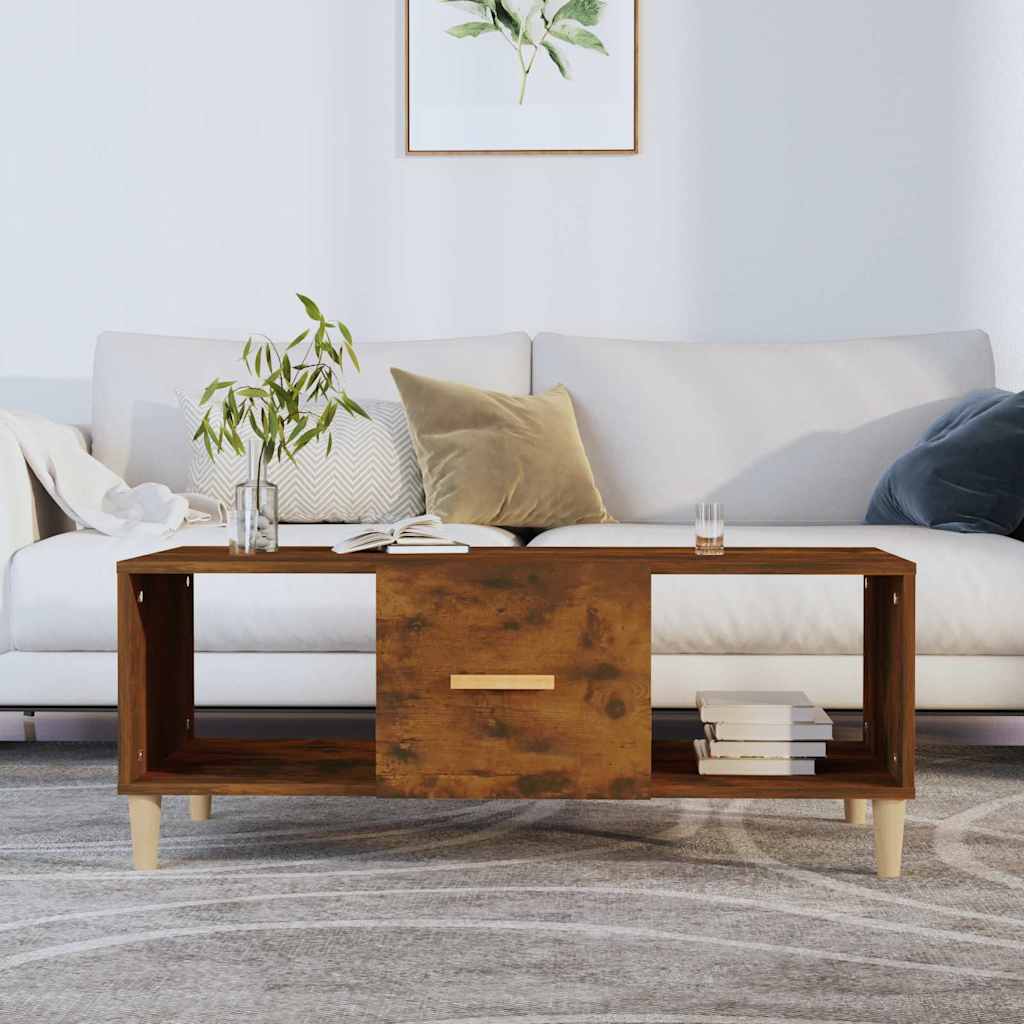 Soffbord rökfärgad ek 102x50x40 cm konstruerat trä