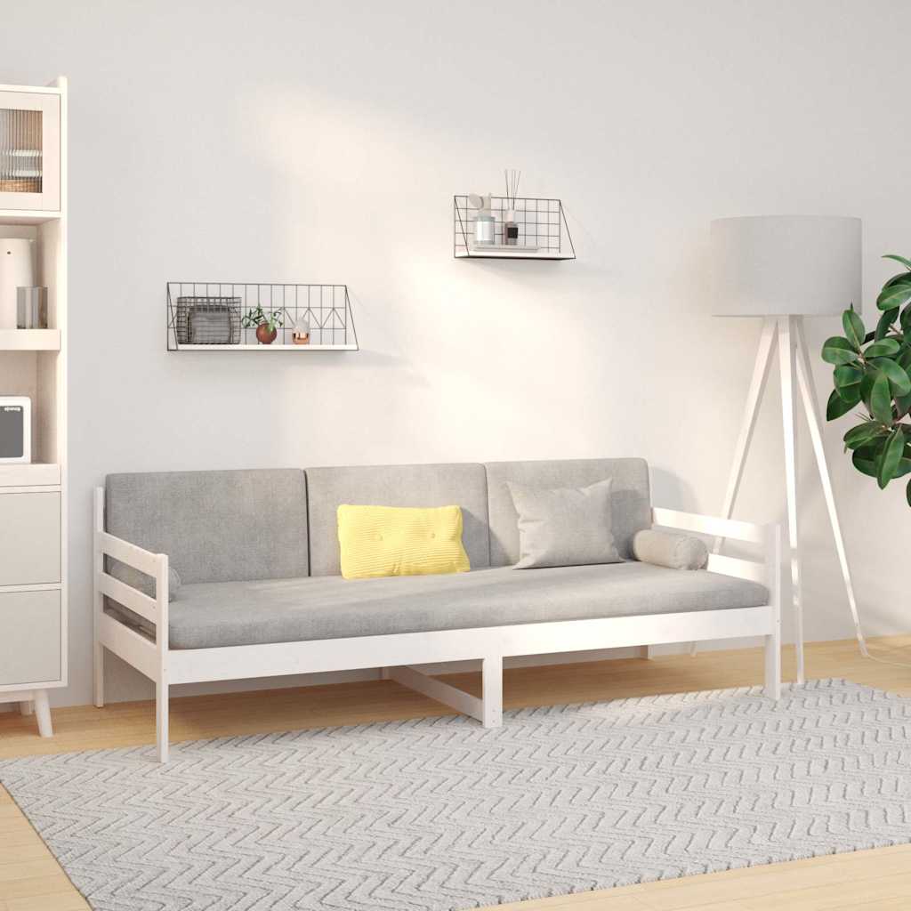 Dagbädd utan madrass vit 80x200 cm massiv furu