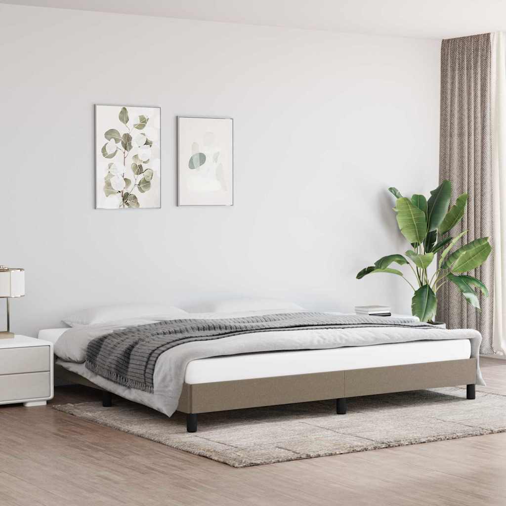 Sängram utan madrass taupe 200x200 cm tyg