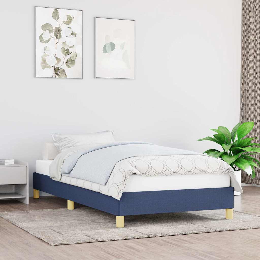 Sängram utan madrass blå 80x200cm tyg
