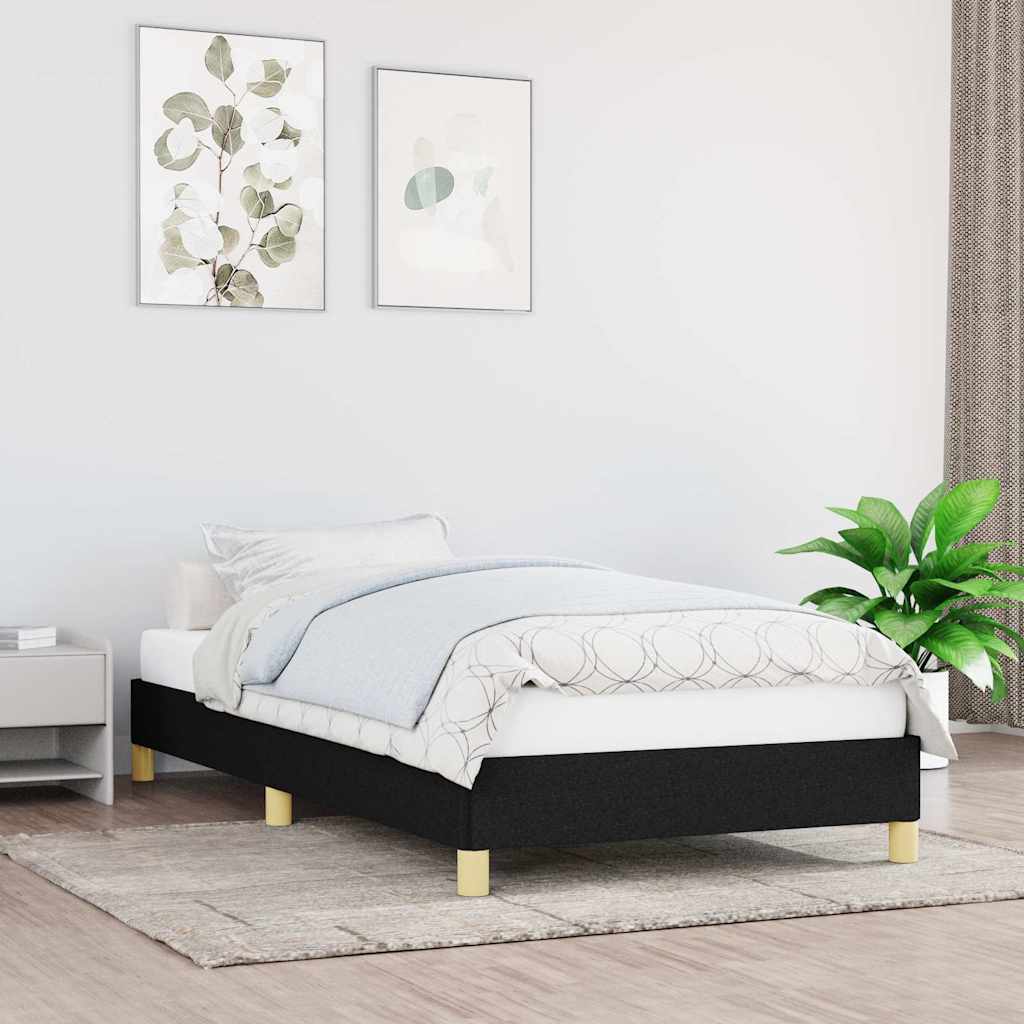 Sängram utan madrass svart 100x200 cm tyg