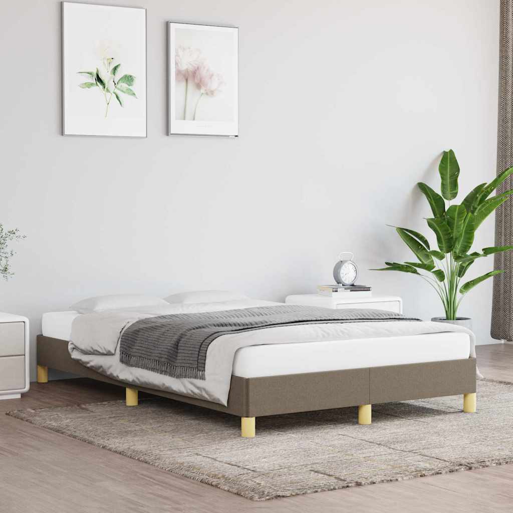 Sängram utan madrass taupe 120x200 cm tyg