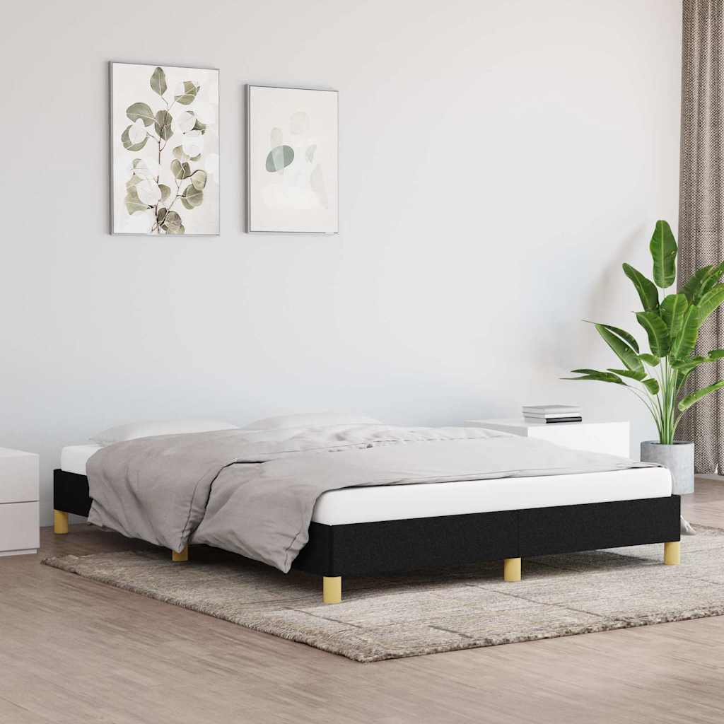 Sängram utan madrass svart 140x190 cm tyg