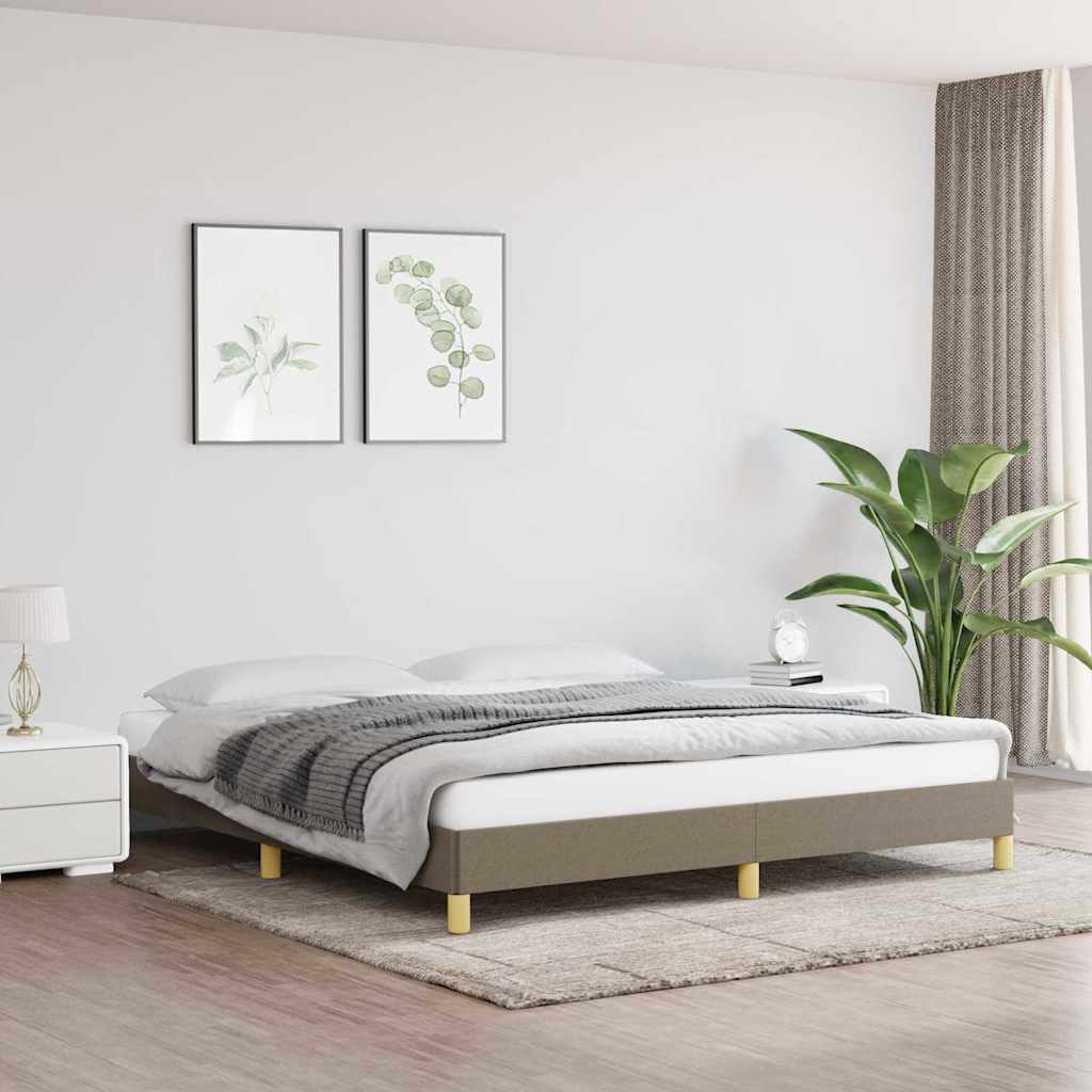 Sängram utan madrass taupe 180x200 cm tyg