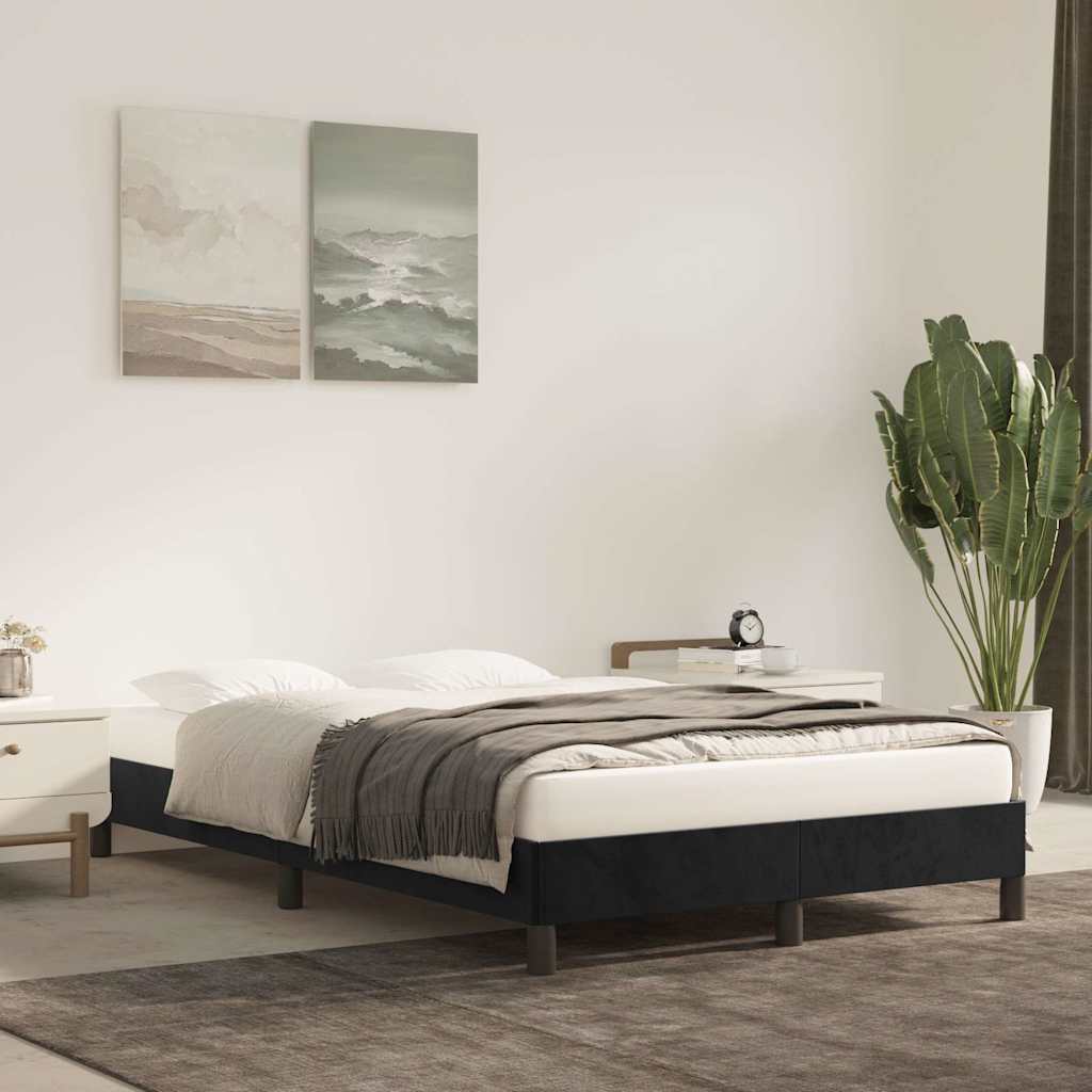 Sängram utan madrass svart 120x200 cm sammet
