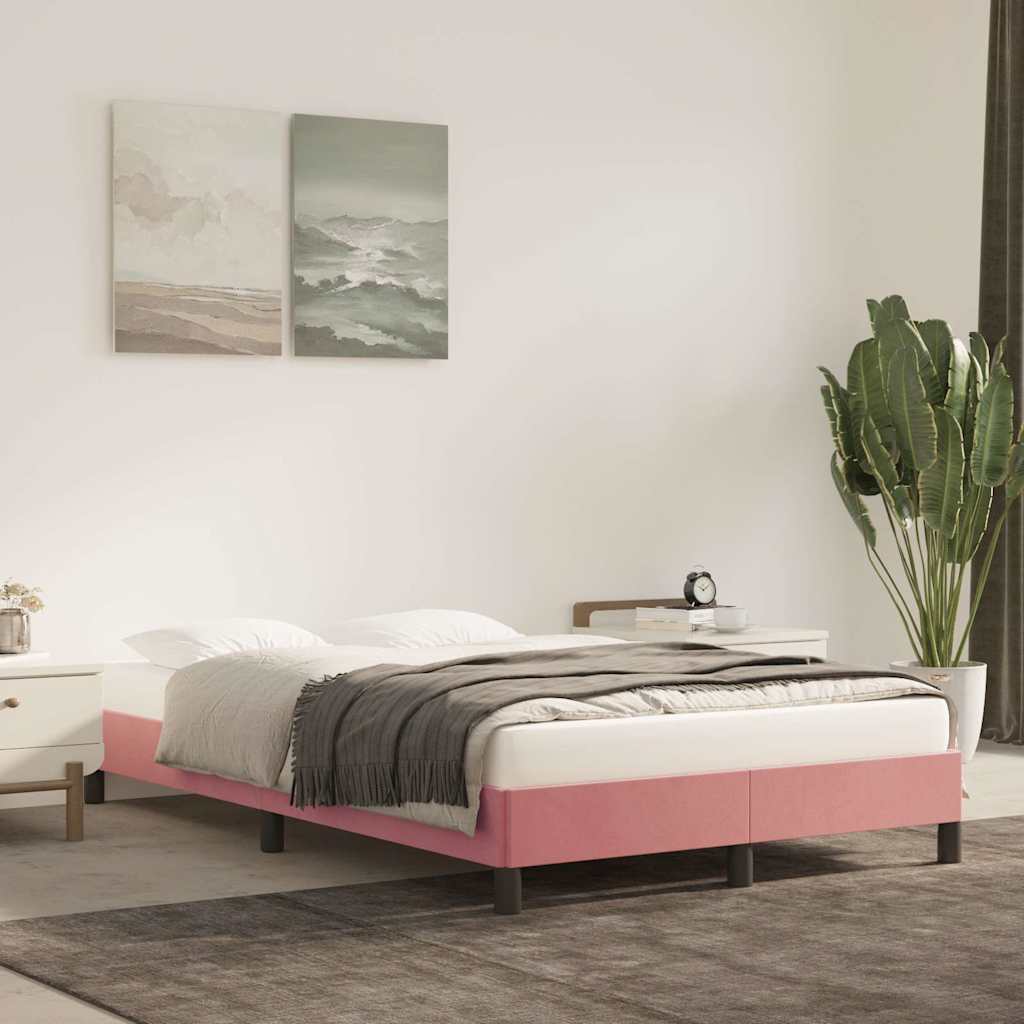 Sängram rosa 120x200 cm sammet