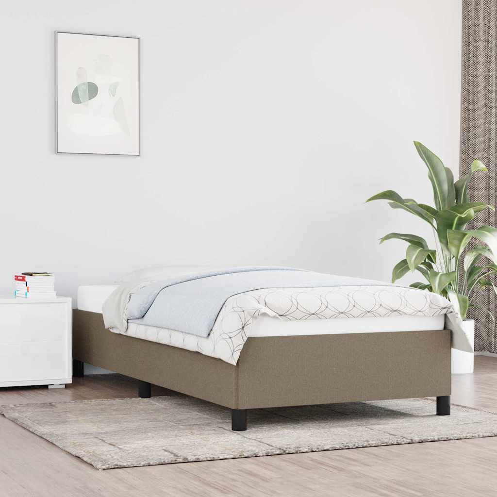 Sängram utan madrass Taupe 90x200 cm tyg