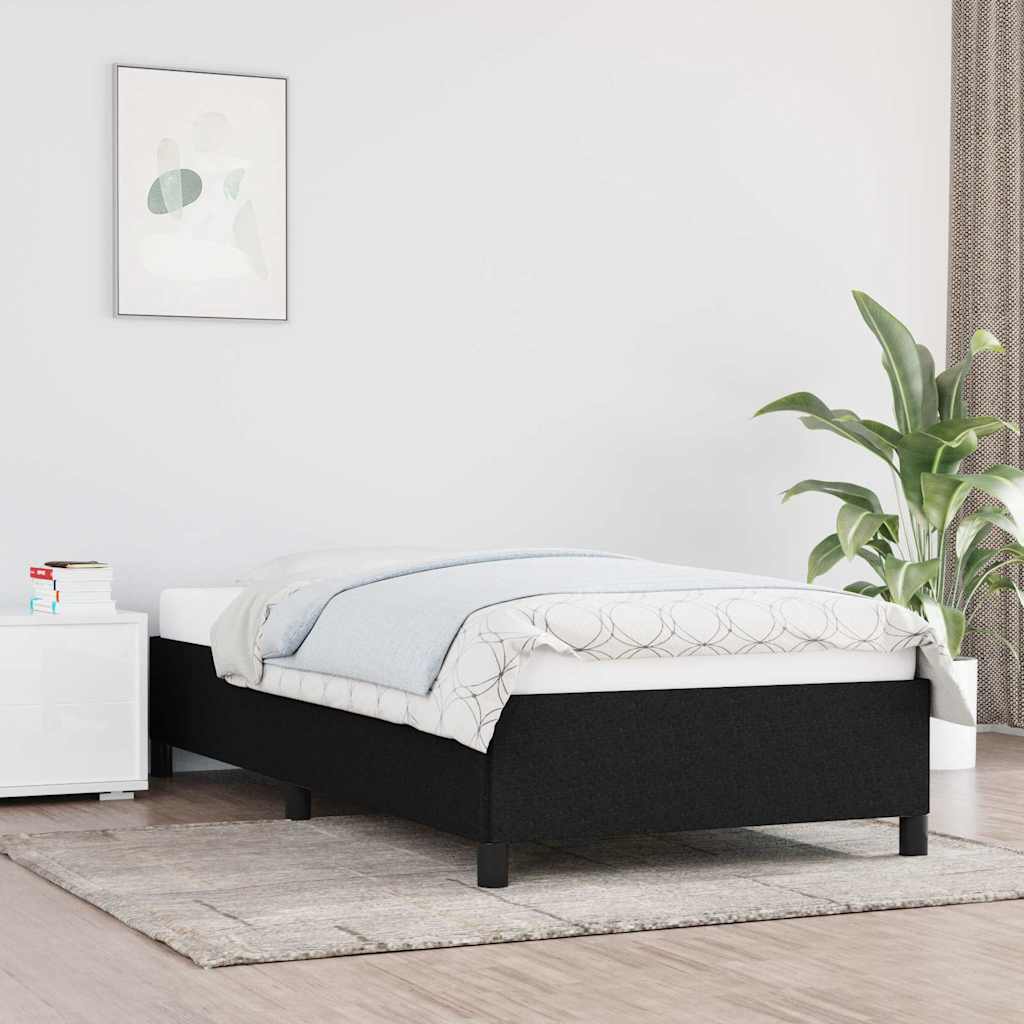 Sängram utan madrass svart 100x200 cm tyg