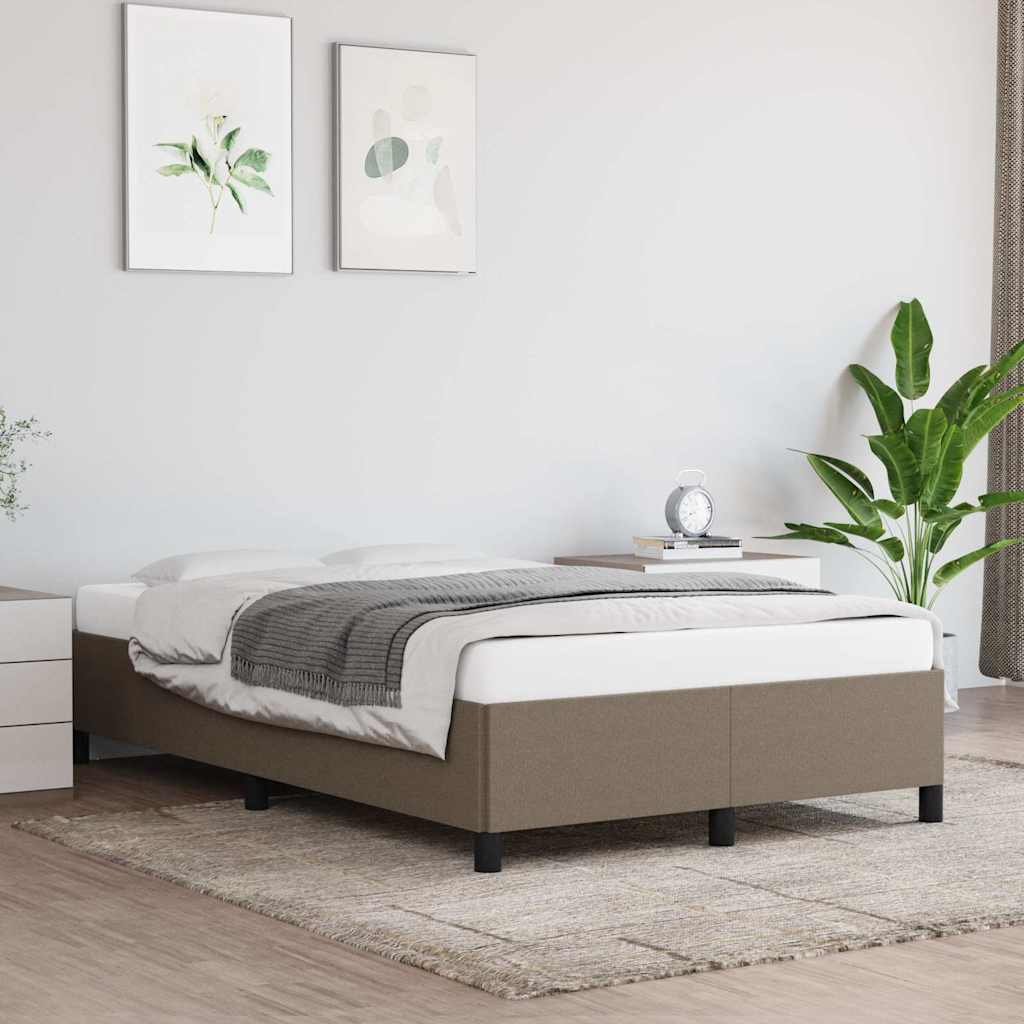 Sängram utan madrass taupe 120x200 cm tyg