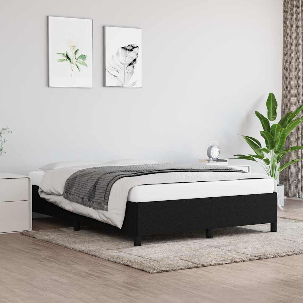 Sängram utan madrass svart 140x200 cm tyg