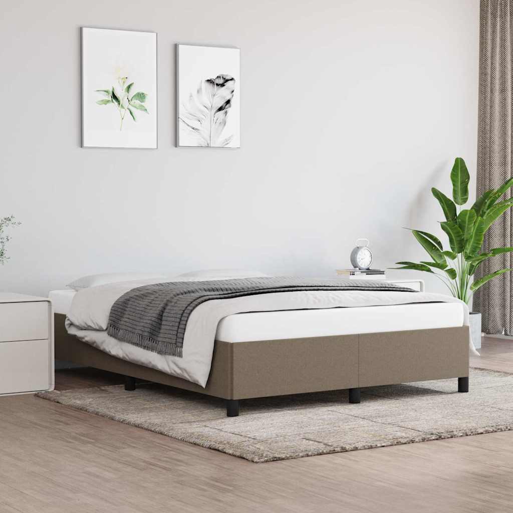 Sängram utan madrass taupe 140x200 cm tyg