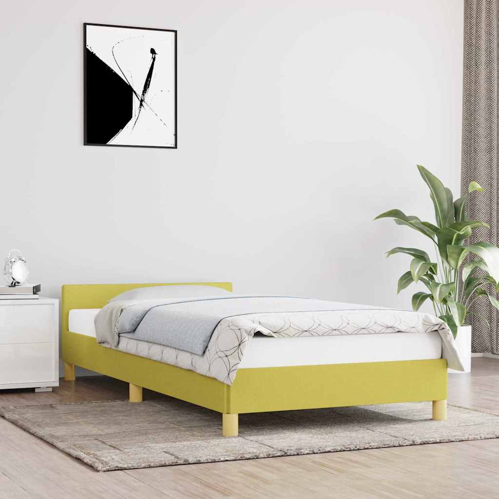 Sängram utan madrass grön 100x200 cm tyg
