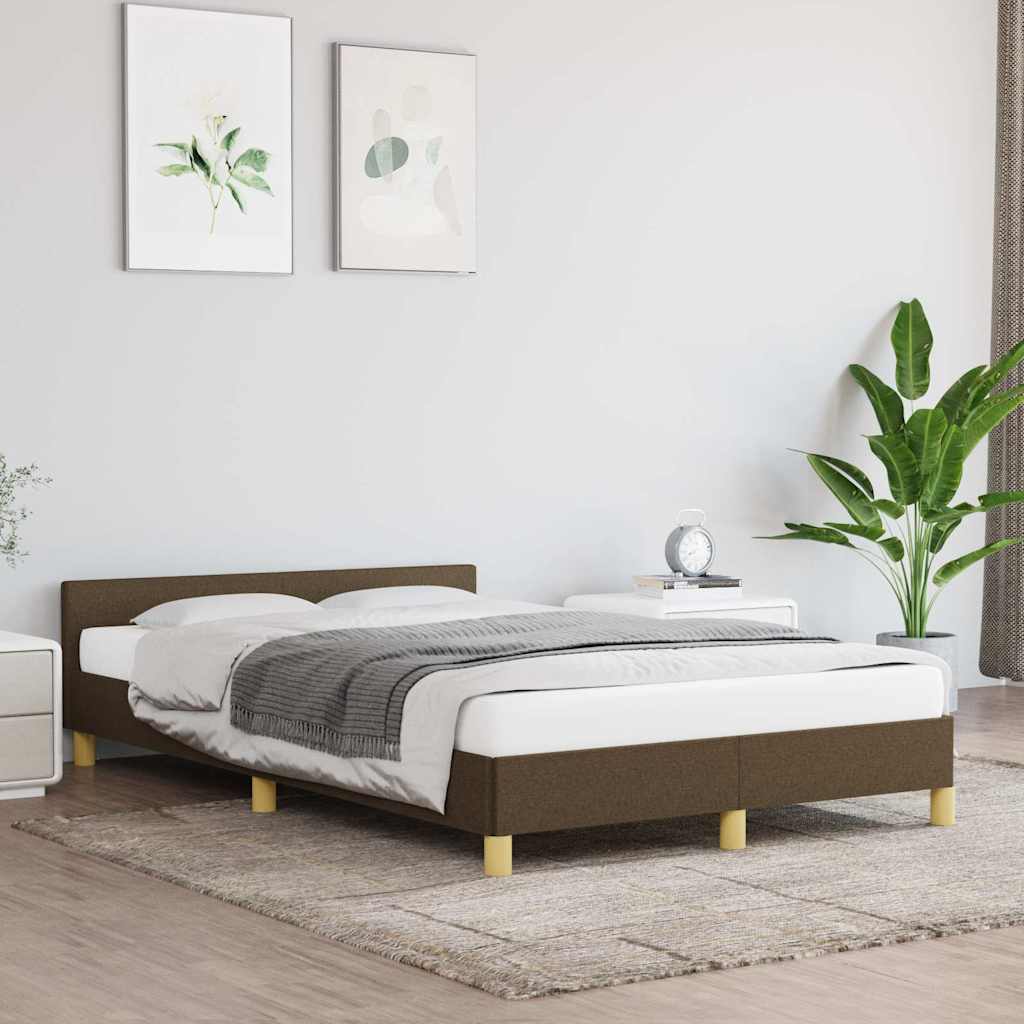 Sängram utan madrass mörkbrun 120x200 cm tyg