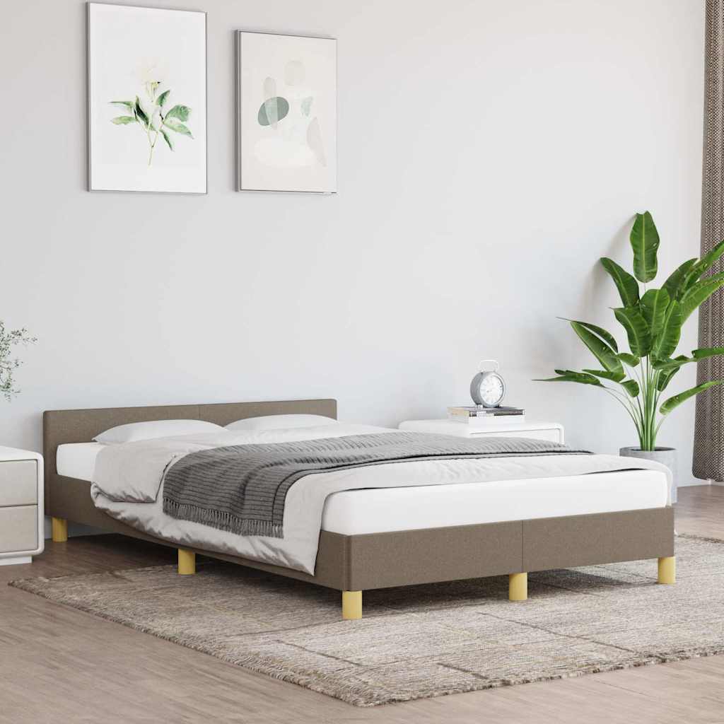 Sängram utan madrass taupe 120x200 cm tyg