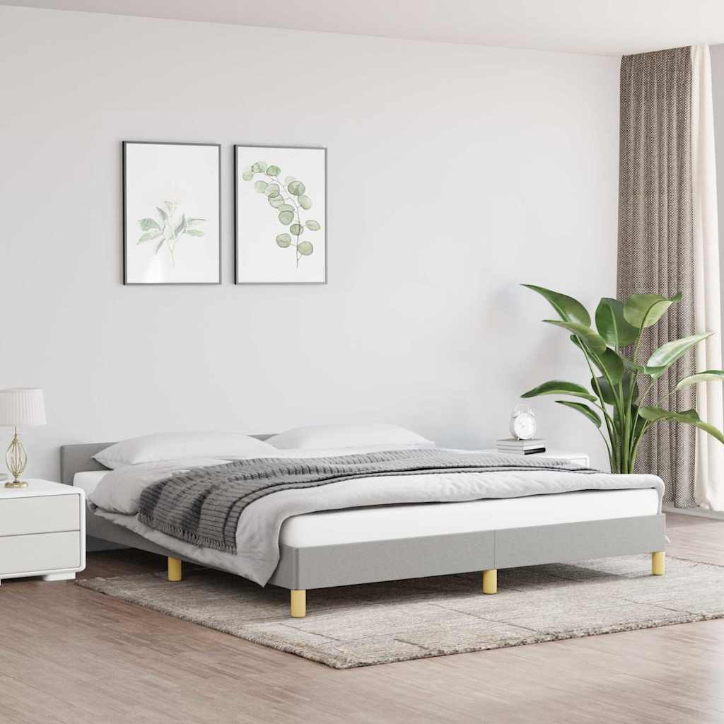 Sängram utan madrass ljusgrå 160x200 cm tyg