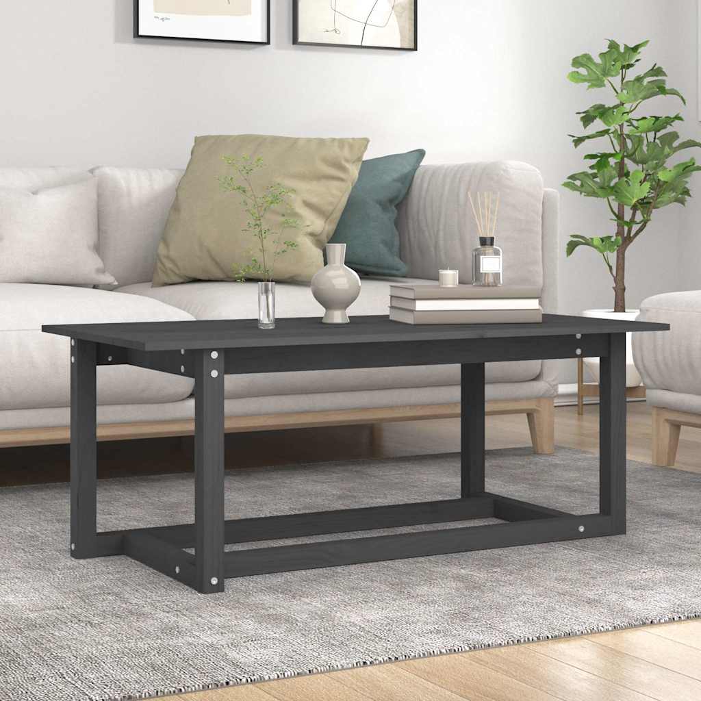 Soffbord grå 110x55x45 cm massiv furu