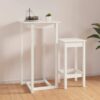 Barbord vit 60x60x110 cm massiv furu