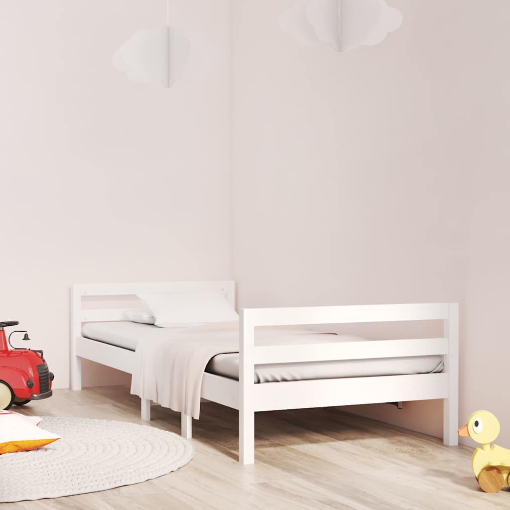 Sängram utan madrass vit 80x200 cm massiv furu