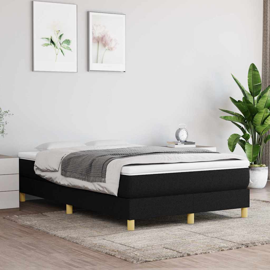 Boxspring-sängram svart 120x200 cm tyg