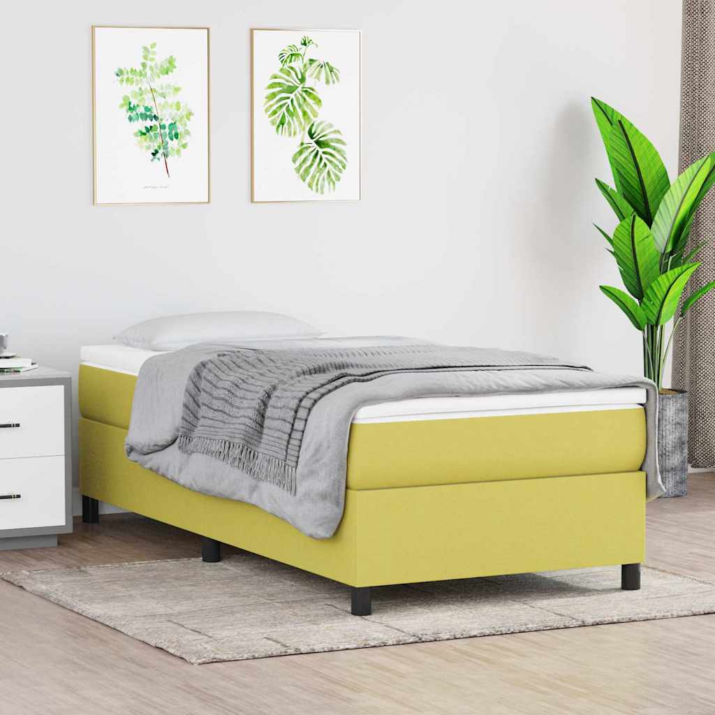 Boxspring-sängram grön 90x190 cm tyg