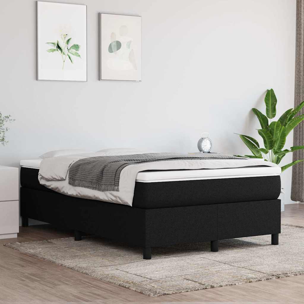 Boxspring-sängram svart 120x200 cm tyg