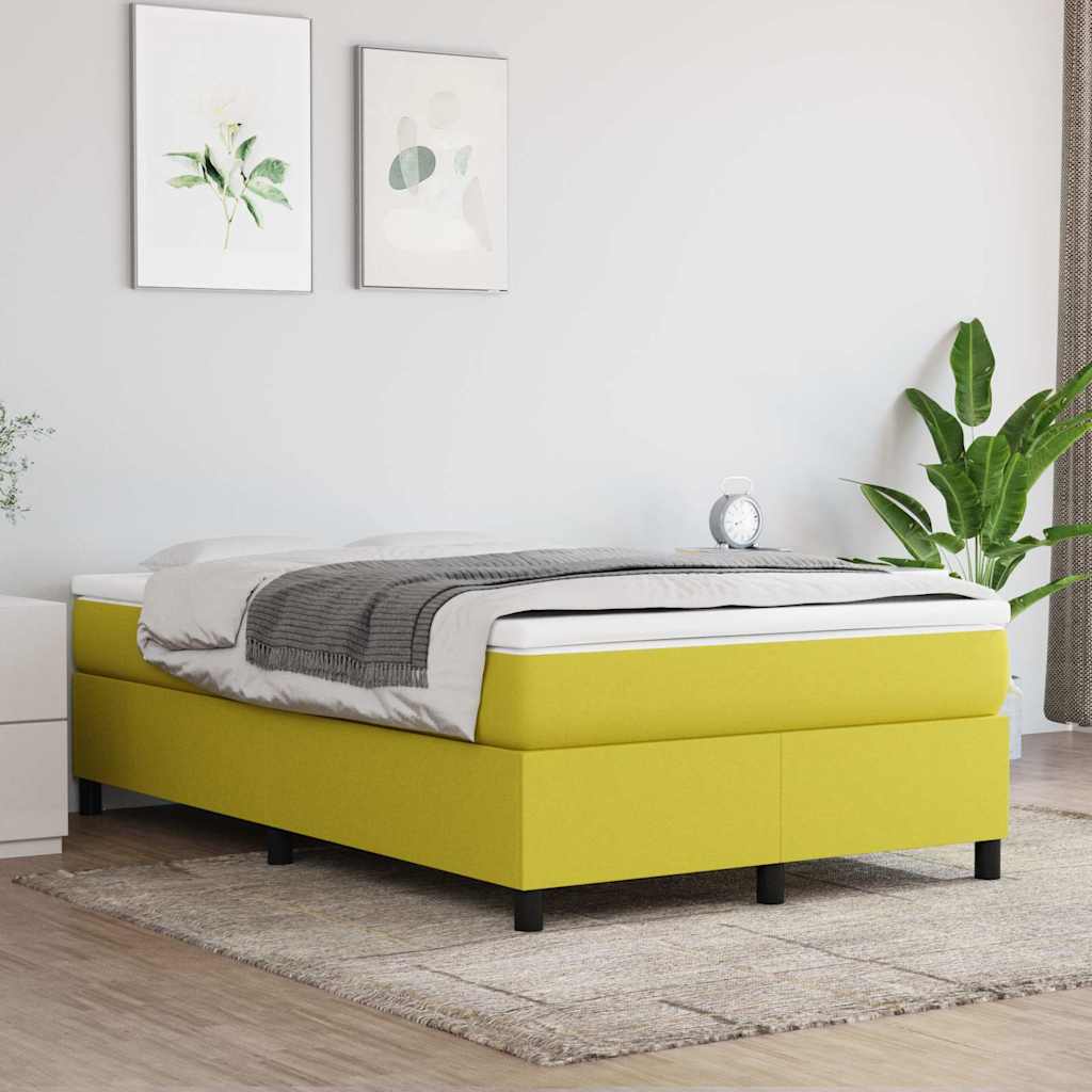 Boxspring-sängram grön 120x200 cm tyg