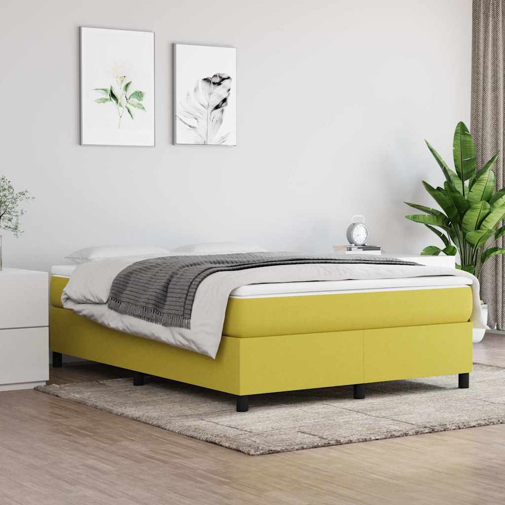 Boxspring-sängram grön 140x190 cm tyg