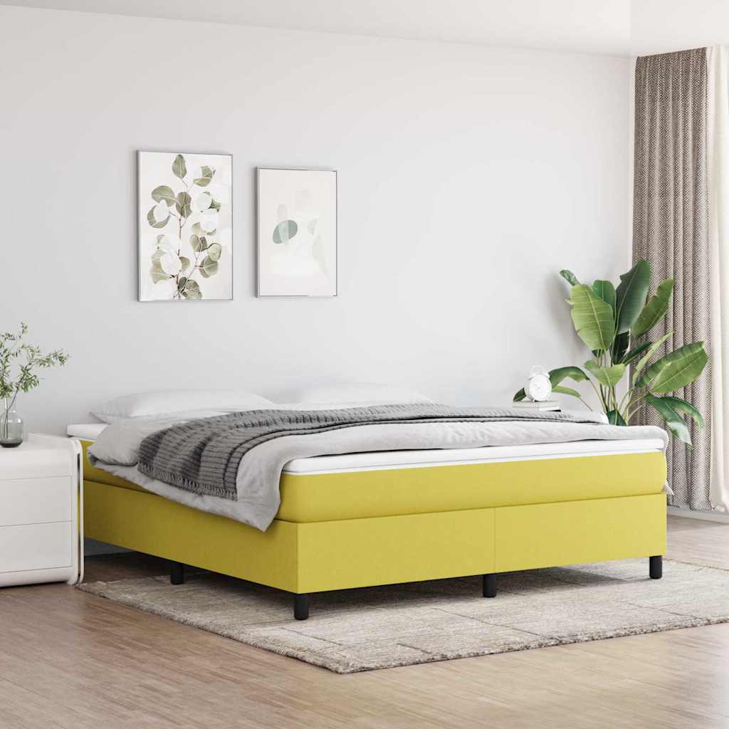 Boxspring-sängram grön 160x200 cm tyg