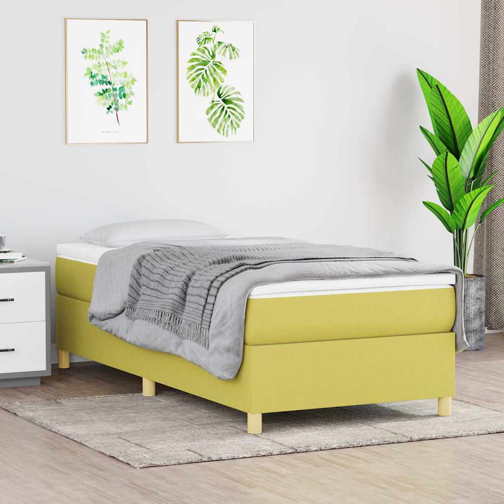 Boxspring-sängram grön 80x200 cm tyg