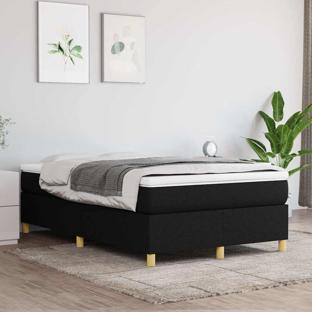 Boxspring-sängram svart 120x200 cm tyg