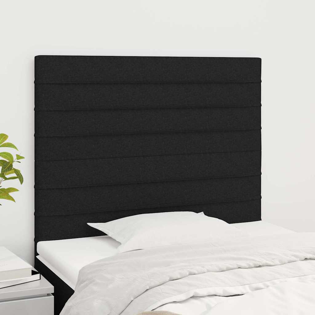Sänggavel svart 80x5x118/128 cm tyg