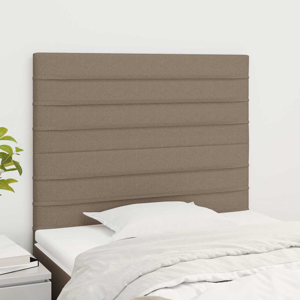 Sänggavel taupe 80x5x118/128 cm tyg