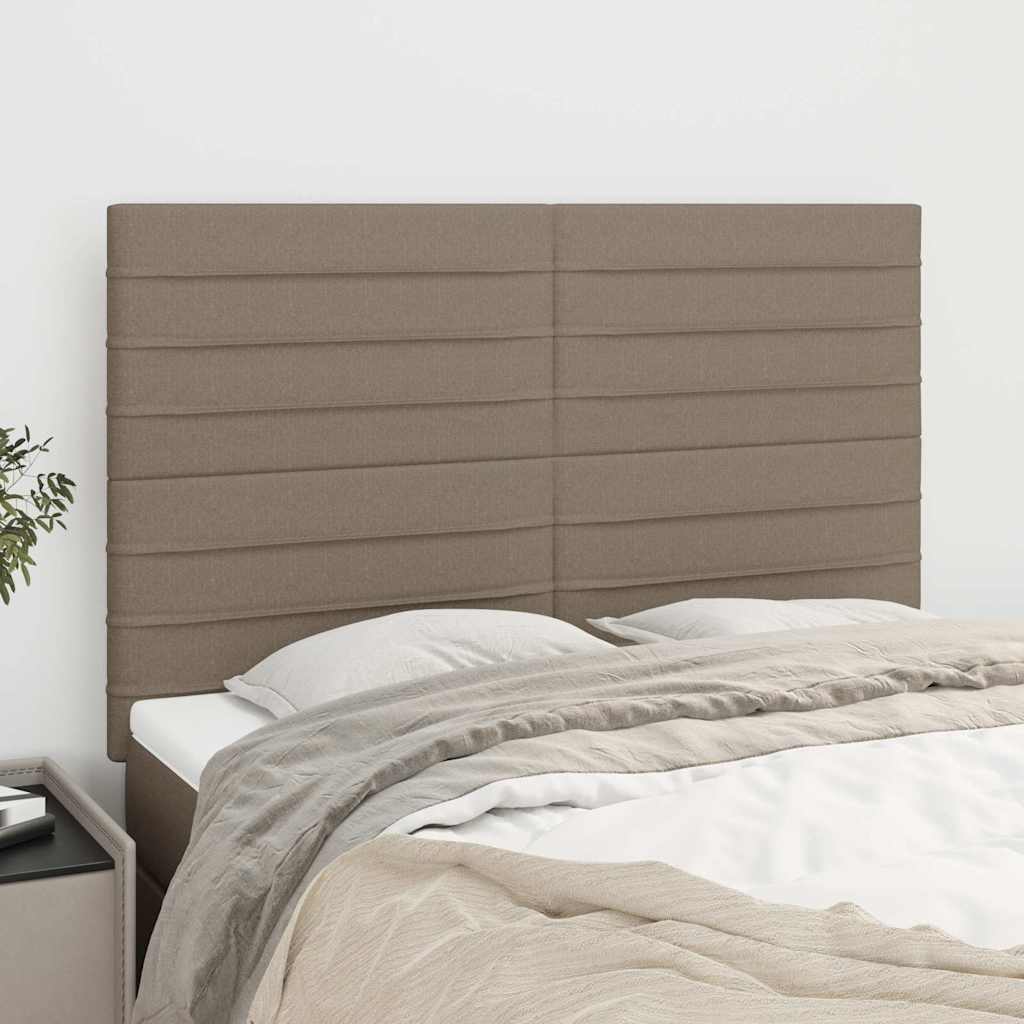 Sänggavel taupe 144x5x118/128 cm tyg