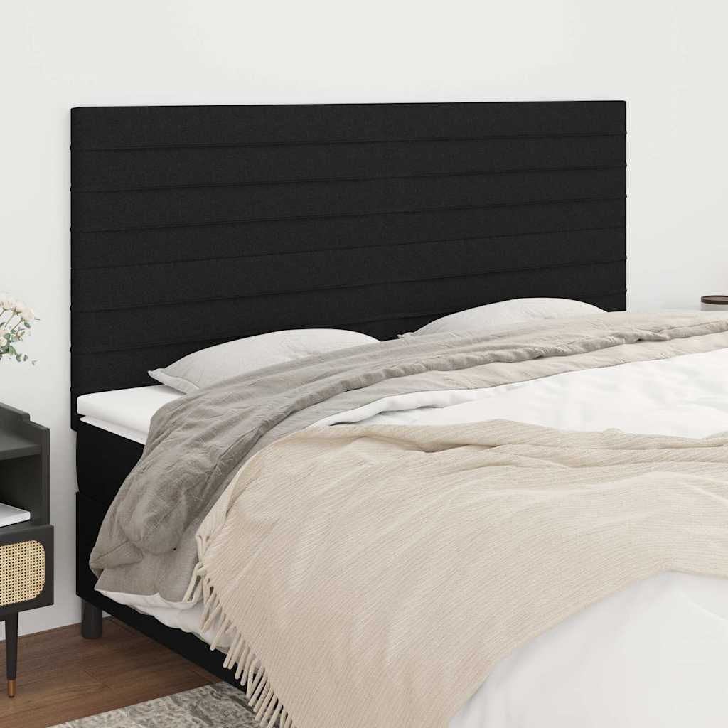 Sänggavel svart 160x5x118/128 cm tyg