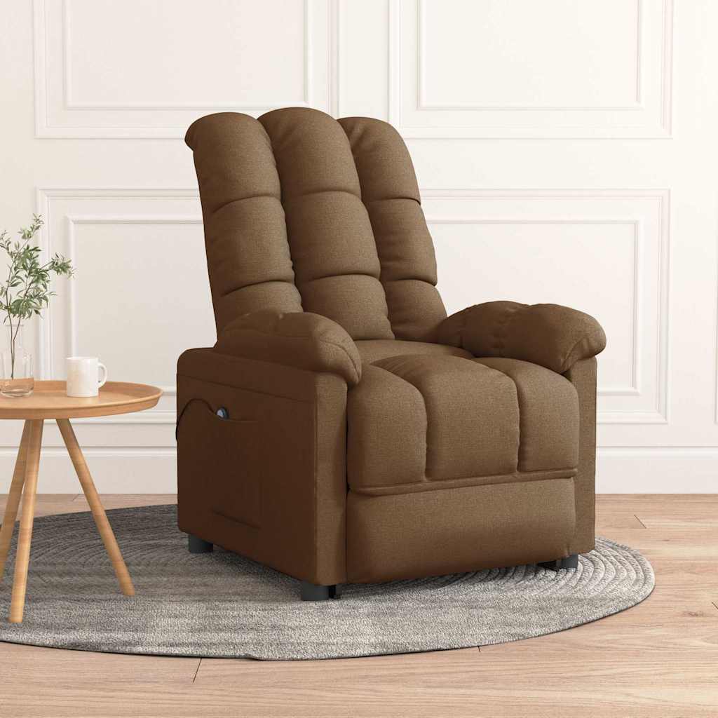 Elektrisk reclinerfåtölj Brun tyg